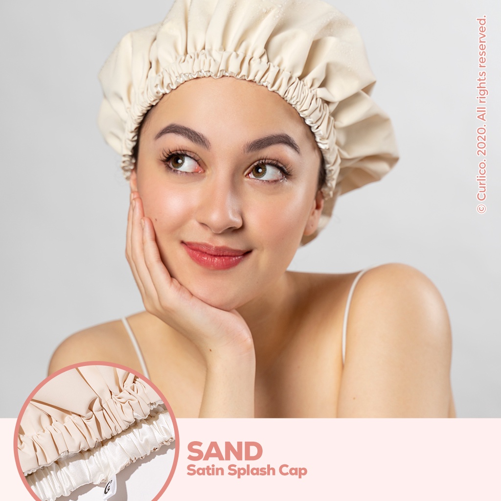 Curlico. Satin Splash Cap (Reversible & Reusable Waterproof Shower Cap