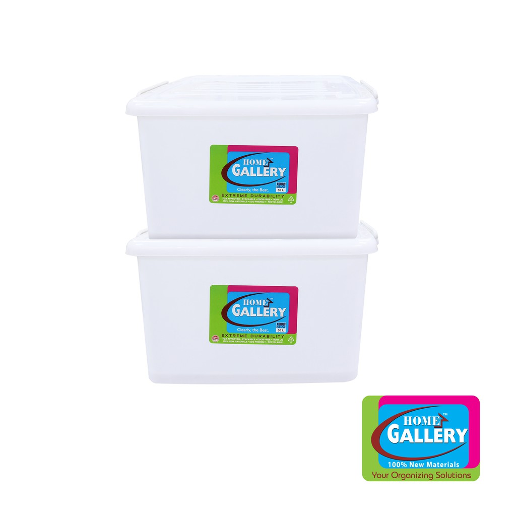 Home Gallery Storage Box with Wheels, Set of 2s Capacity50L