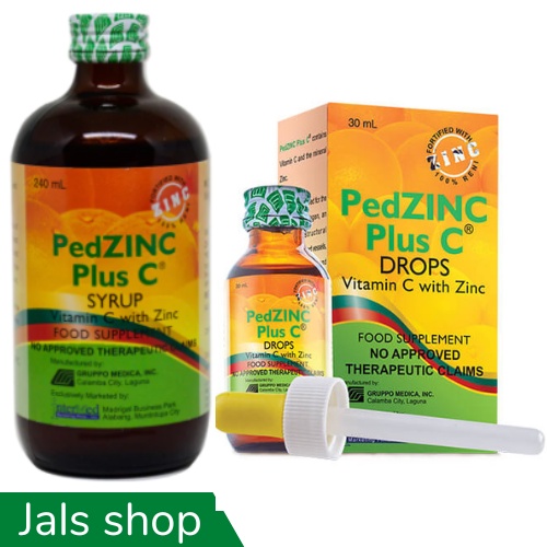 Pedzinc Plus Vitamin C with Zinc Syrup 240ml, 120ml and 30ml Drops