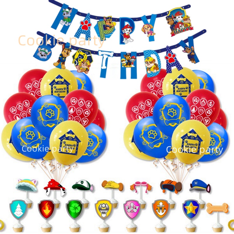 Paw Patrol Theme Party Decorations Balloon Paw Patrol Cake Topper Paws
