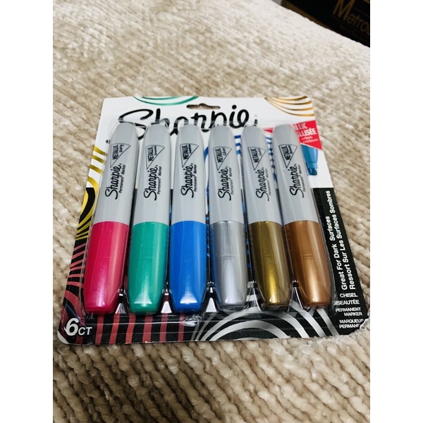 SHARPIE METALLIC PERMANENT MAKERS,FINE POINT ,ASSORTED COLOR ,6Count