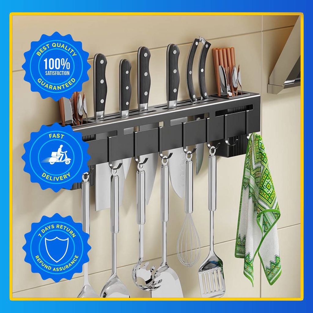 Space Aluminium Kitchen Storage Rack With Hooks Kitchen Mug Storage