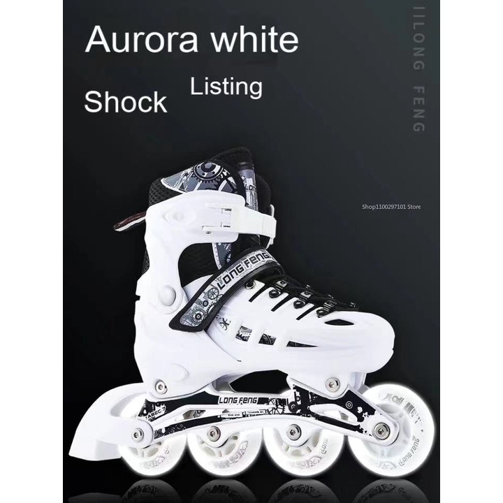 Inline Skates Shoes For Kids Boy Girl PU Flashing 4 Wheels Roller