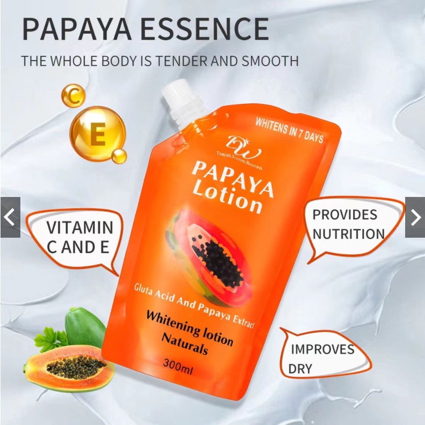 DW Papaya Lotion W/ Gluta Acid And Papaya Extract 300ml Shopee