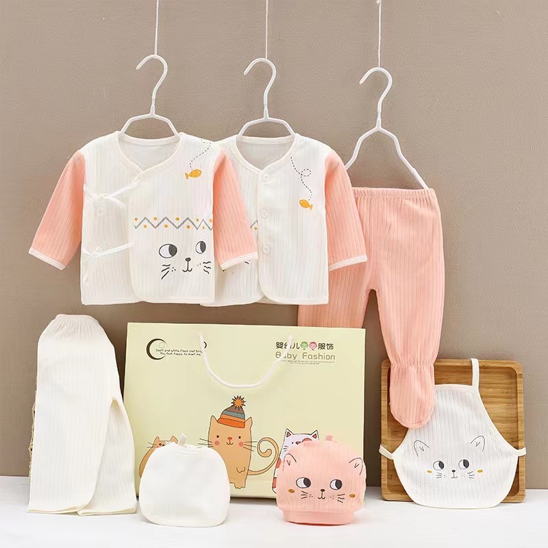 BELOVE 7pcs/set Organic Cotton Newborn Clothes Set Baby Clothes Gifts