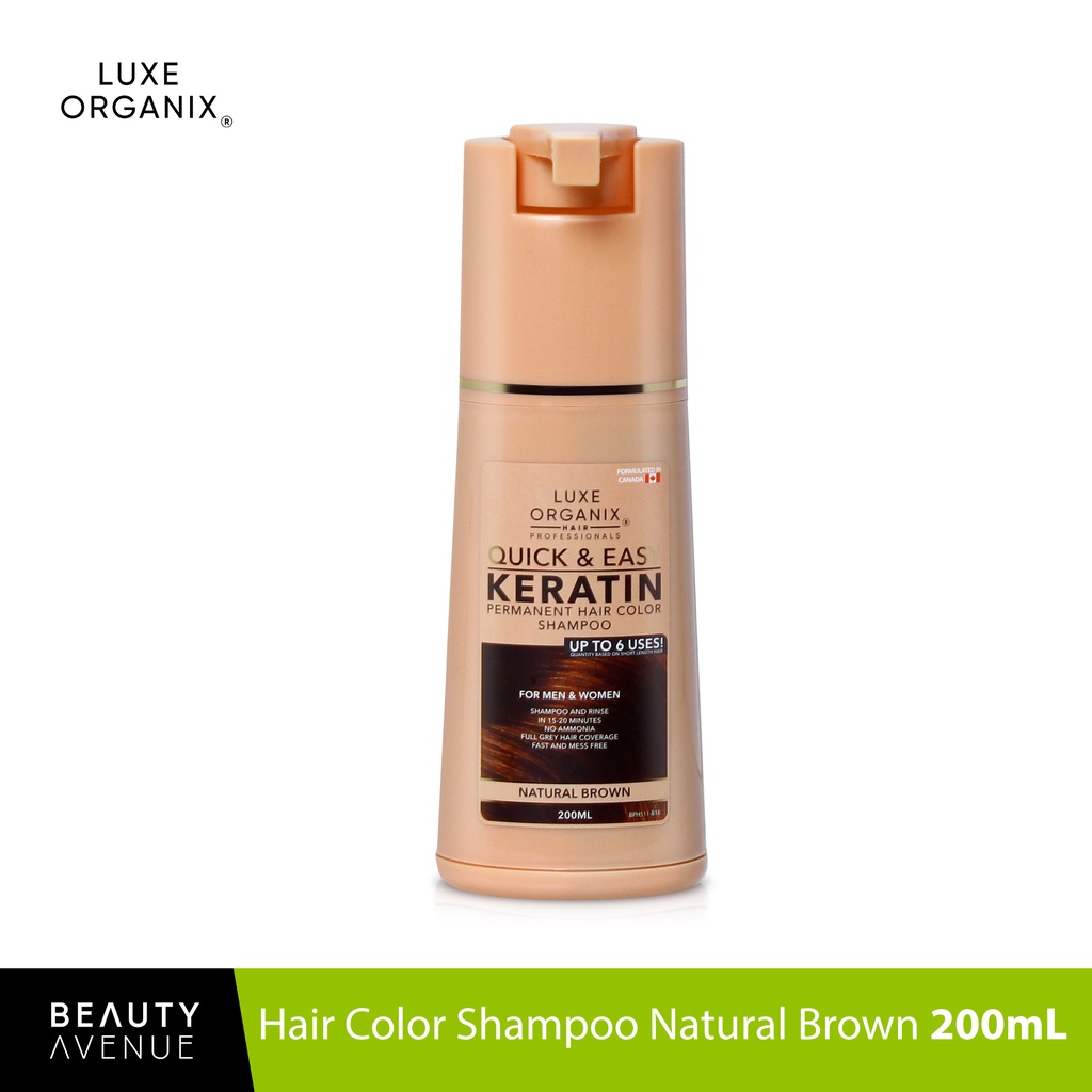 LUXE ORGANIX Hair Color Shampoo Natural Brown 200ML Shopee Philippines