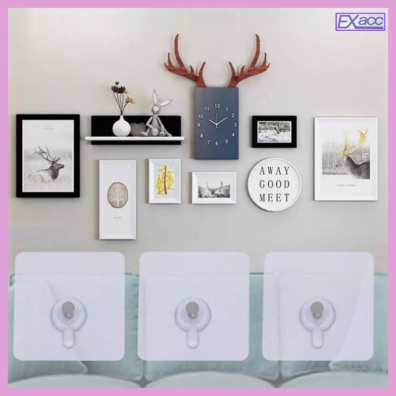 GANTUNGAN Wall Mounted Hook Hanger/Nail Model Hanger/Just Stick It On