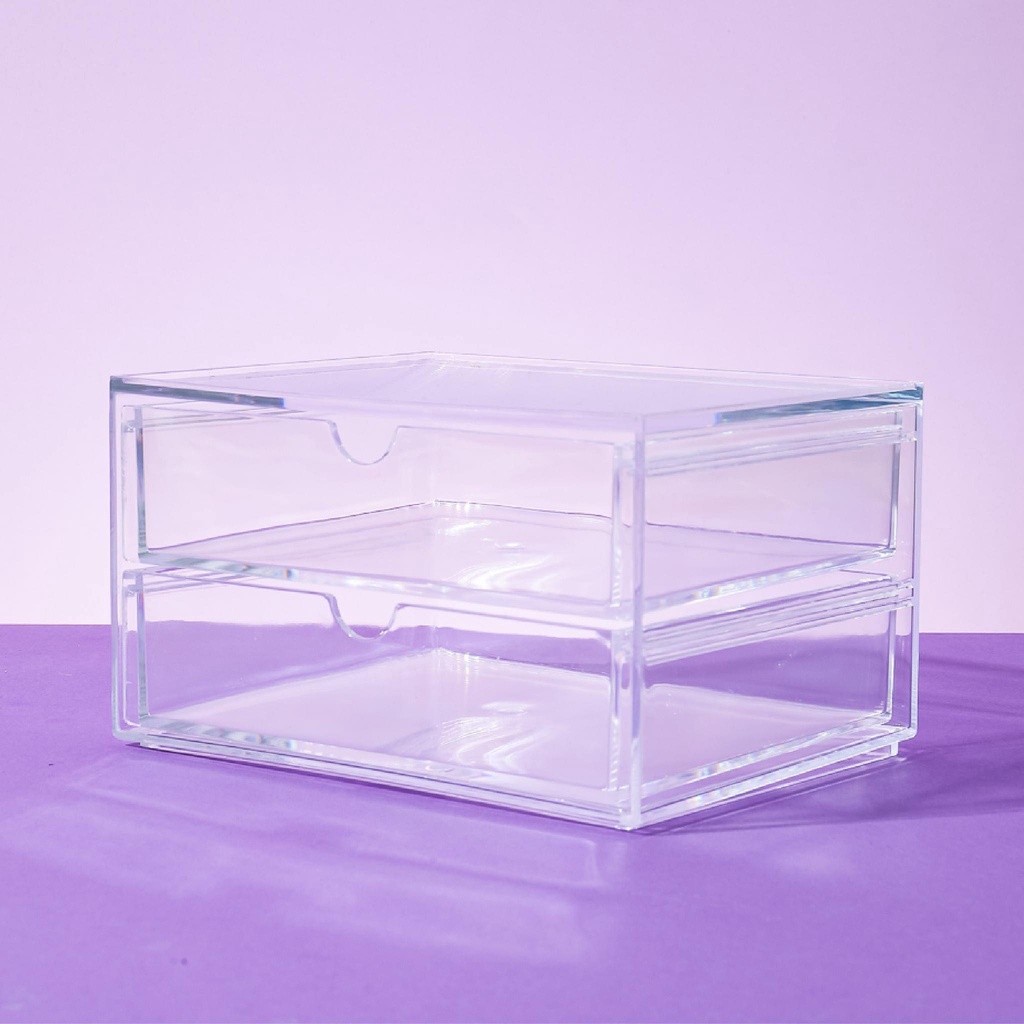 ACRYLIC BOX 2 DRAWER ORGANIZER JEWELRY BOX SERIES 2 by Miniso Shopee