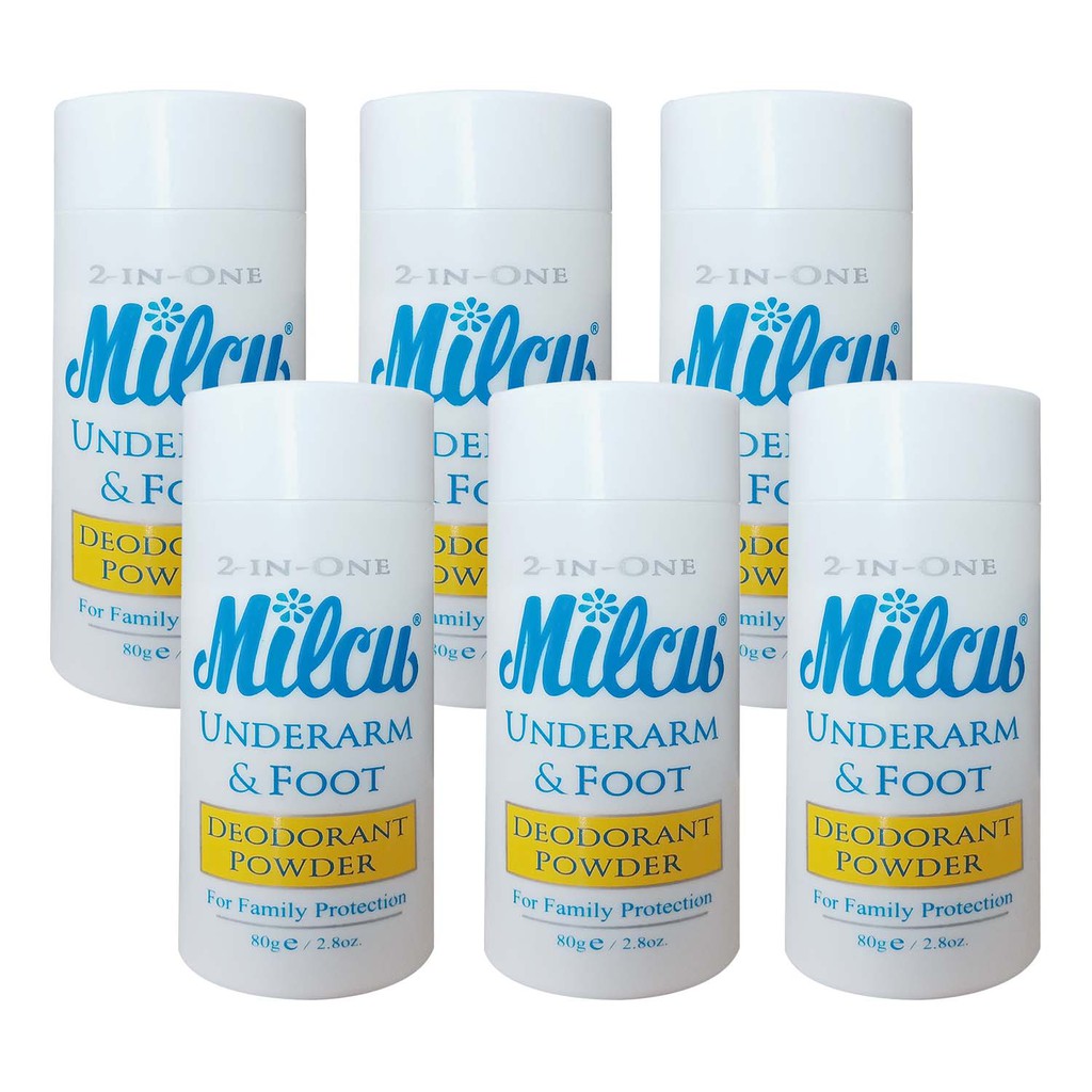 Milcu Deodorant Powder 80 grams (Set of 6) Shopee Philippines