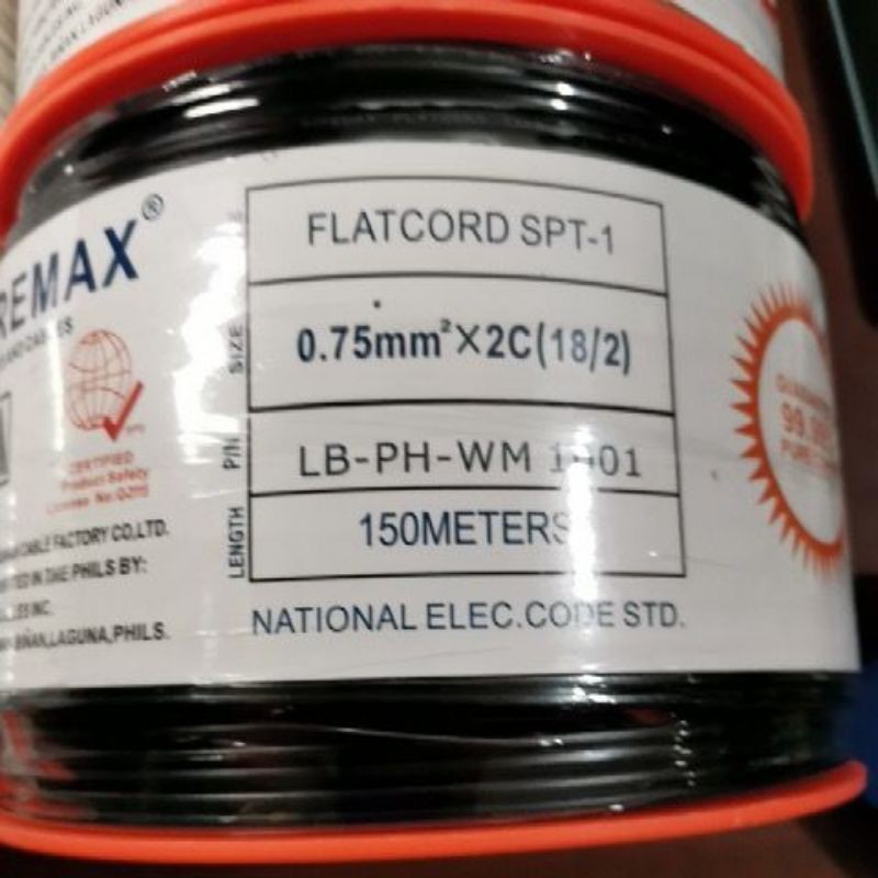 PER METER!!! Flat cord wire 22/2, 18/2,16/2, 14/2. Extension wire, 2