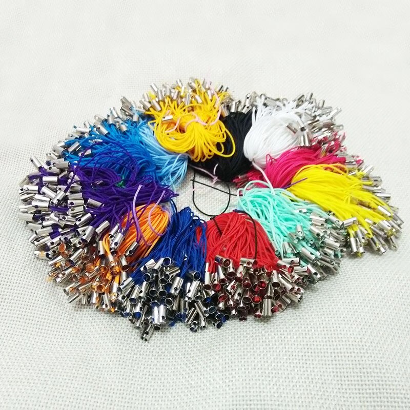 100pcs Multicolor String Mobile Lanyard id Holder Lariat Straps Cell