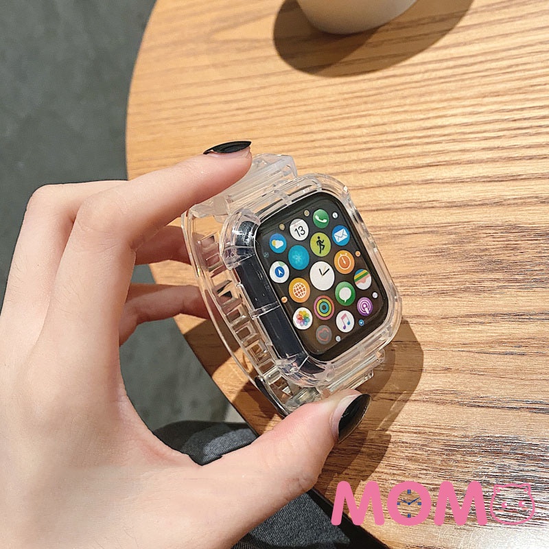 Jelly iWatch Strap for Apple Watch se 7 6 SE 5 4 3 2 Clear Plastic Watch Band for 45mm 40mm 42mm