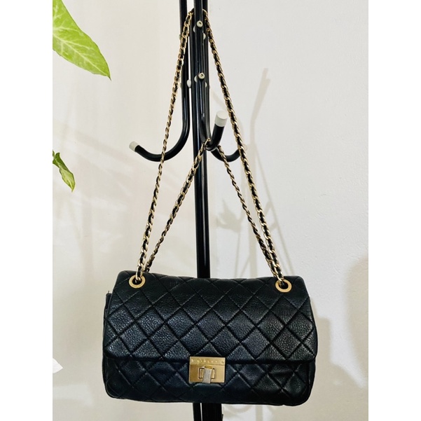 2way Black Sisley Chain shoulder/body/Sling Bag (Original) Shopee