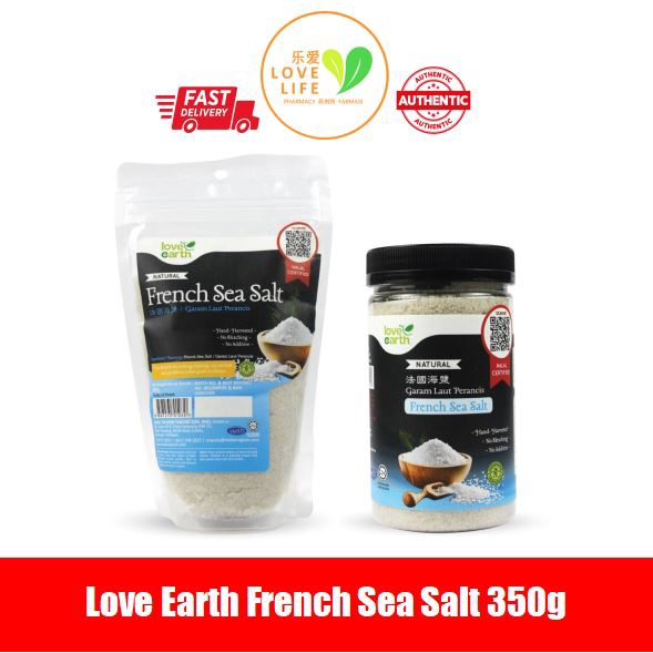 Love Earth French Sea Salt 350g garam laut iodine salt 300g bottle