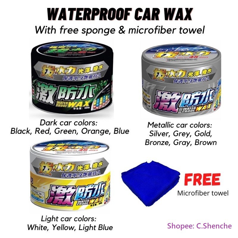 ORIGINAL BOTNY Hydrophobic Waterproof Wax Car Wax with FREE Sponge and