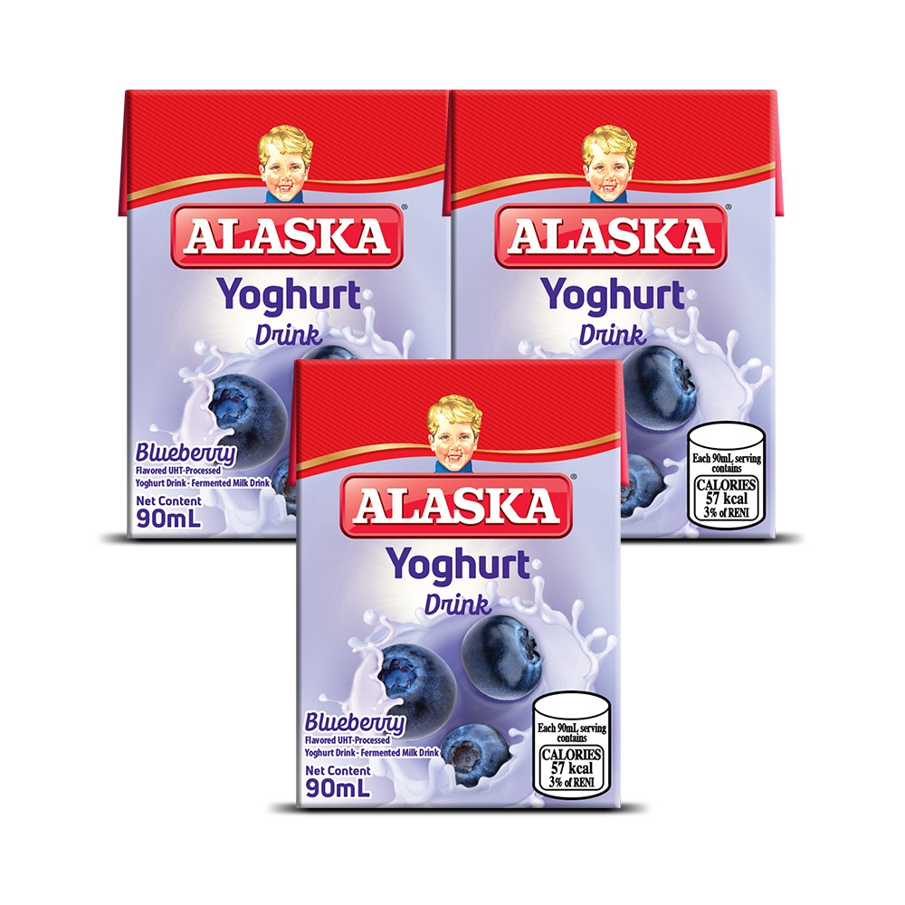 Alaska Blueberry Yoghurt Milk Drink Pack Of 3 90ml Shopee Philippines