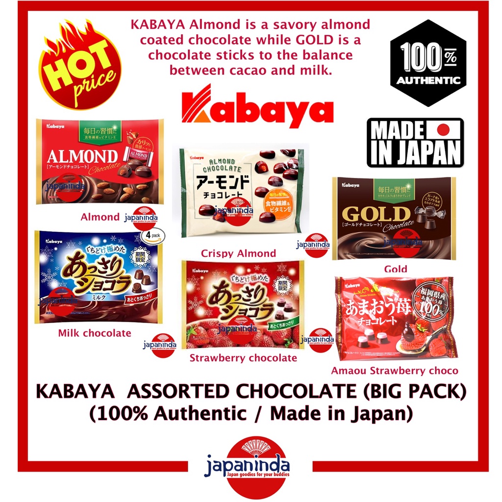 KABAYA Assorted Chocolate Big Pack (100 Authentic) Made in Japan