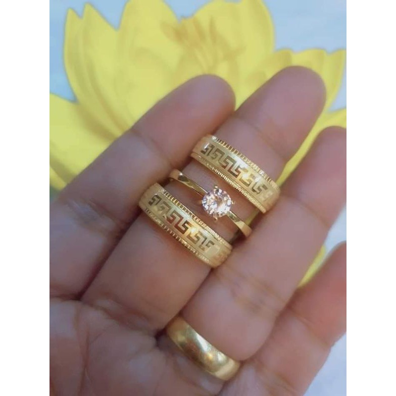 10k saudi gold ring wedding ring set1,200 Shopee Philippines