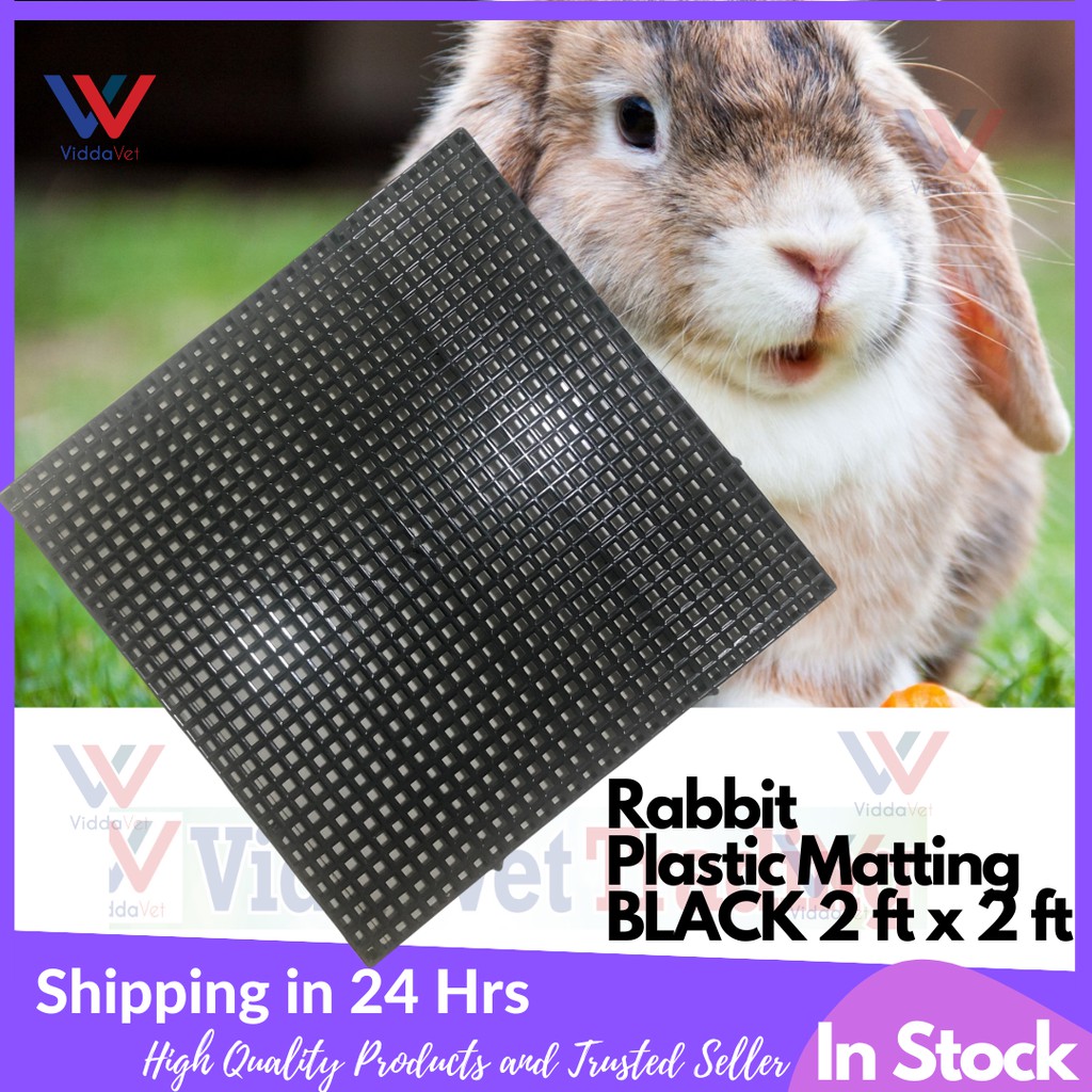 2 ft X 2 ft BLACK Rabbit matting Heavy Duty Plastic Matting for Rabbits
