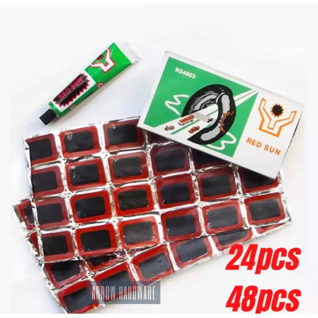 24/ 48pcs Bike Tire patch with glue bicycle repair patches Shopee