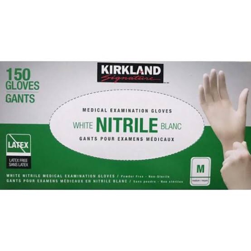 kirkland nitrile blanc medical examination gloves selling per pc