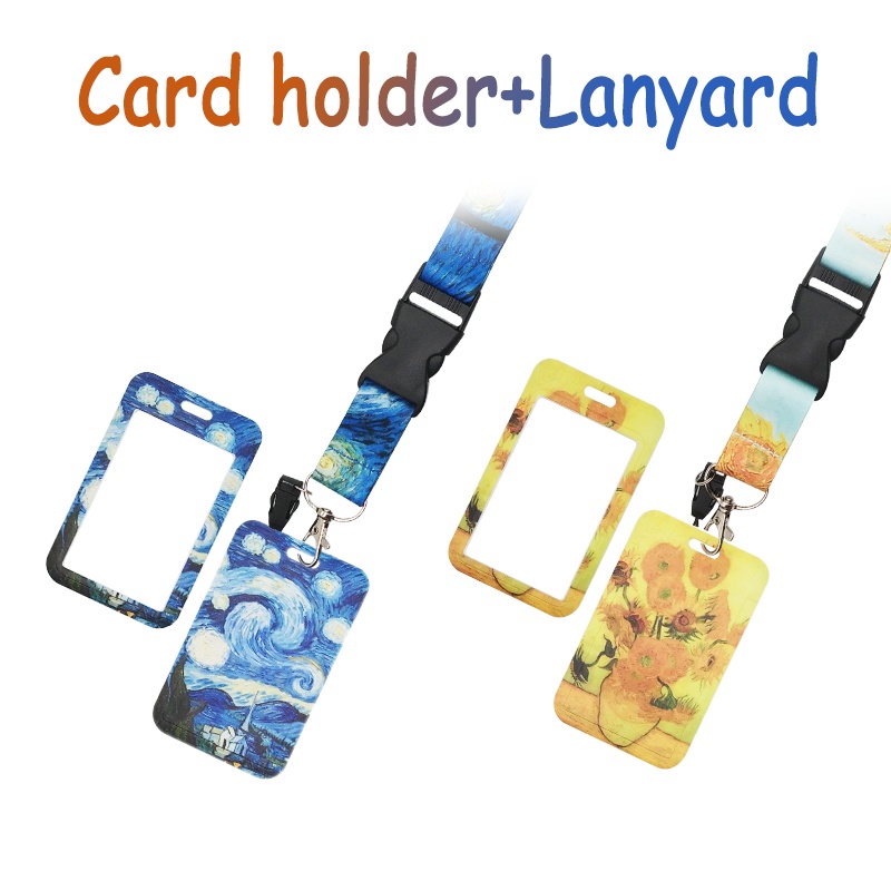 Oil Painting ID Card Badge Holder Vincent van Gogh Oil Painting Lanyard