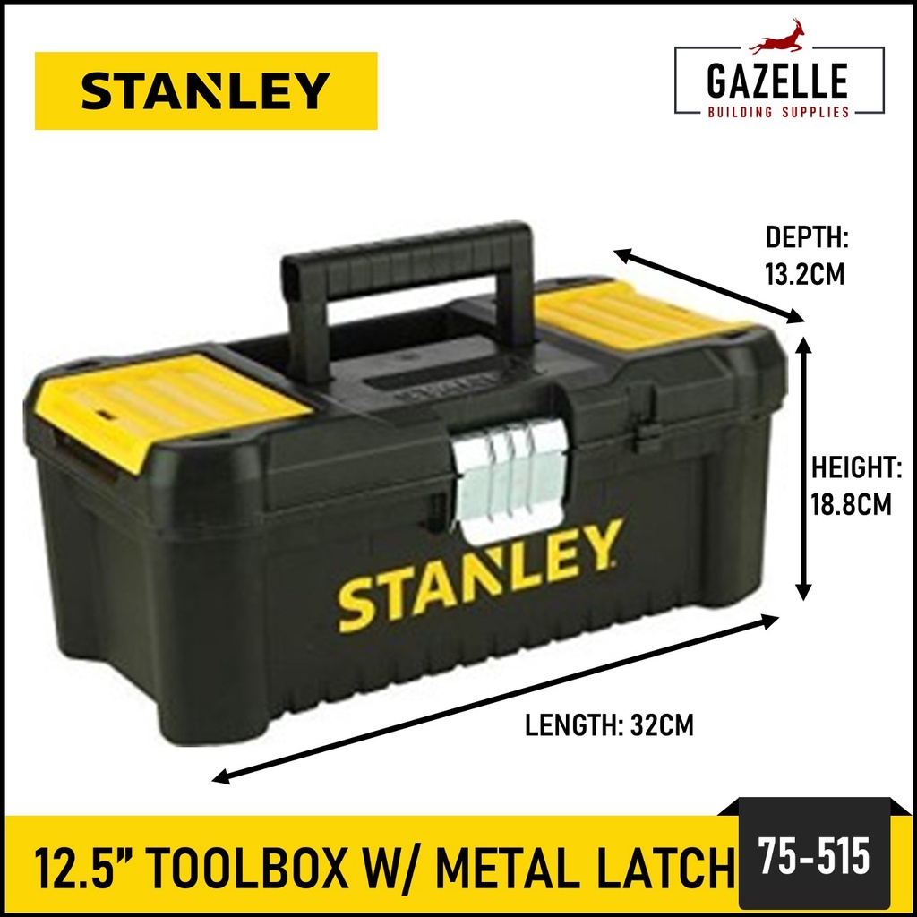 Stanley Tool Box with Metal Latch 19" Toolbox + 12" Toolbox Bundle PVC