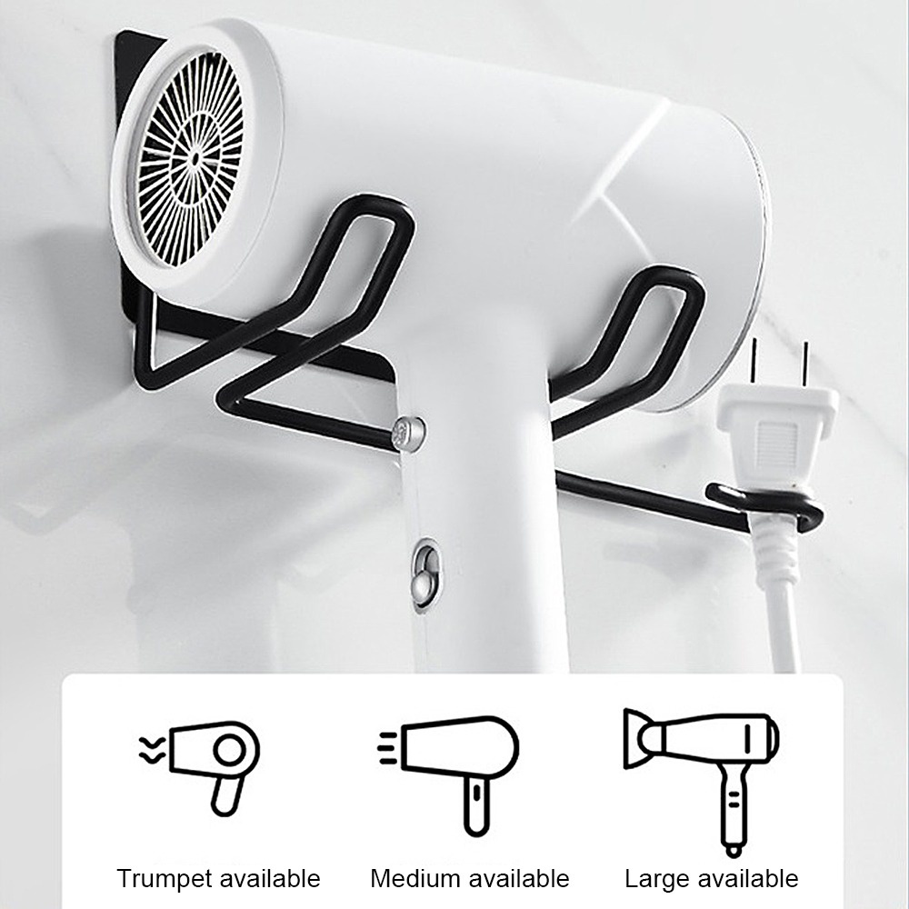 Stainless Steel Hair Dryer Holder Rack Wall Mounted Hair Straightener