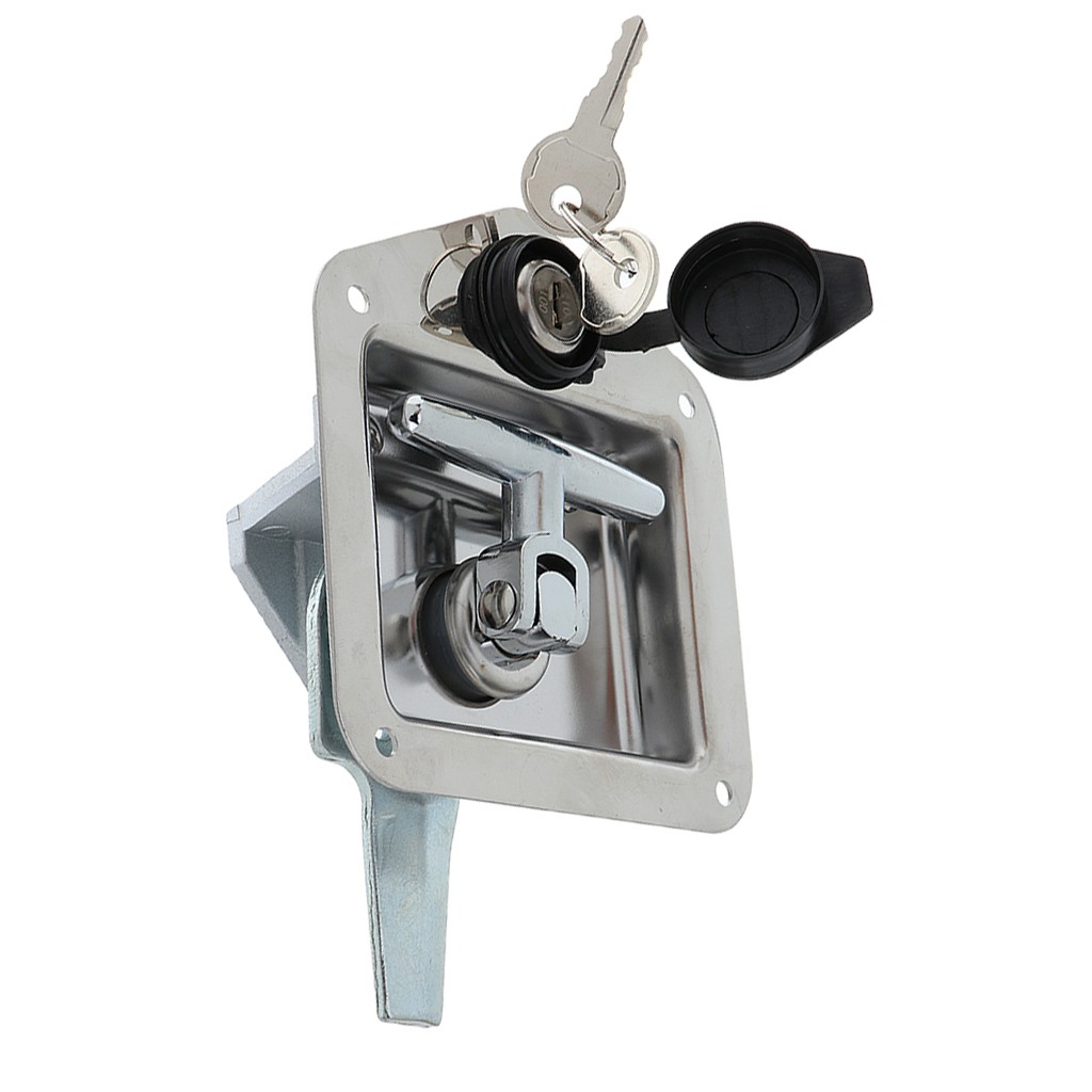 【New product】Folding Stainless Steel T Handle Tool Box Lock with 2 Keys
