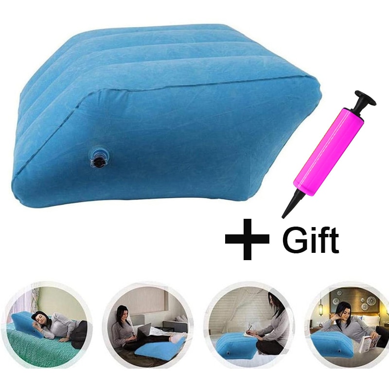 Inflatable Travel Foot Rest Pillow Kids Car Airplane Sleeping Bed Leg
