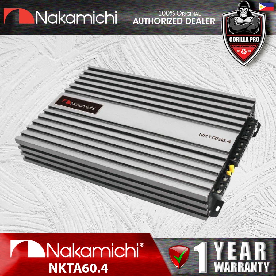 NAKAMICHI Car Amplifier NKTA 60.4 1500 watts Bridgeable 4 Channel High Power Car Amplifier Class