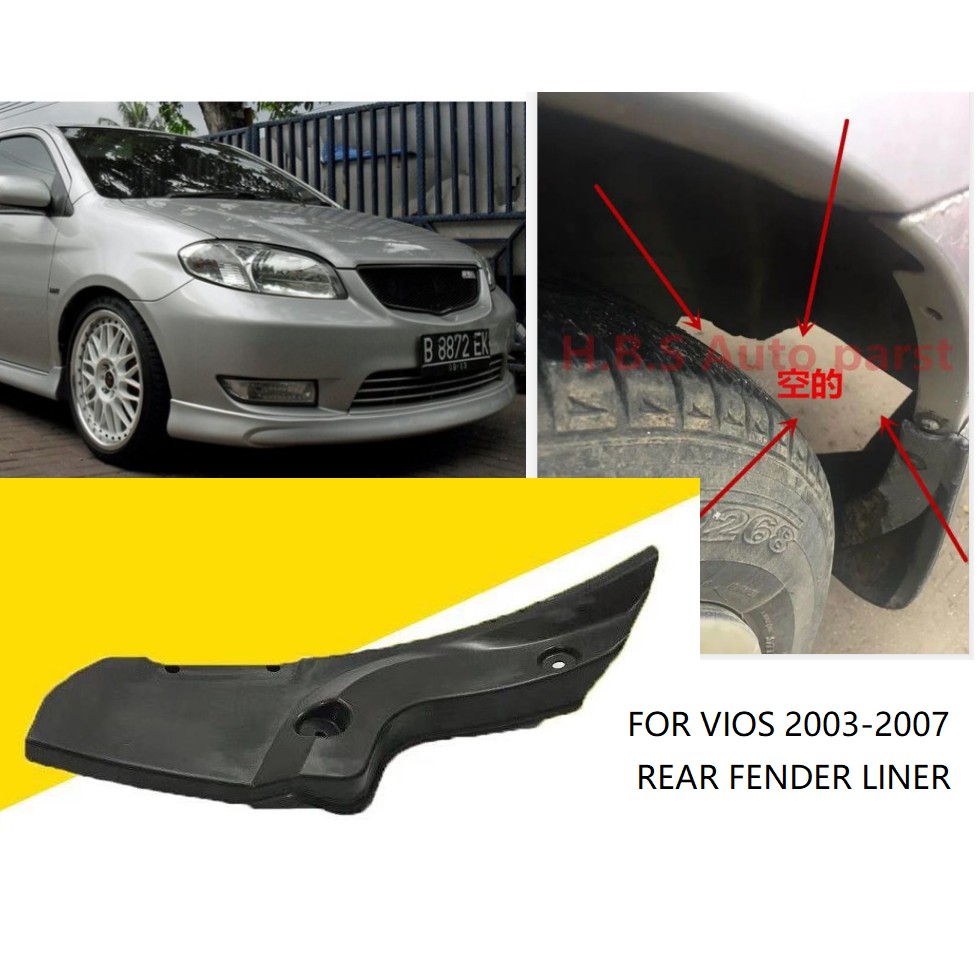 Rear Fender Liner For VIOS 2003 2004 2005 2006 2007 Rear Wheel Fender