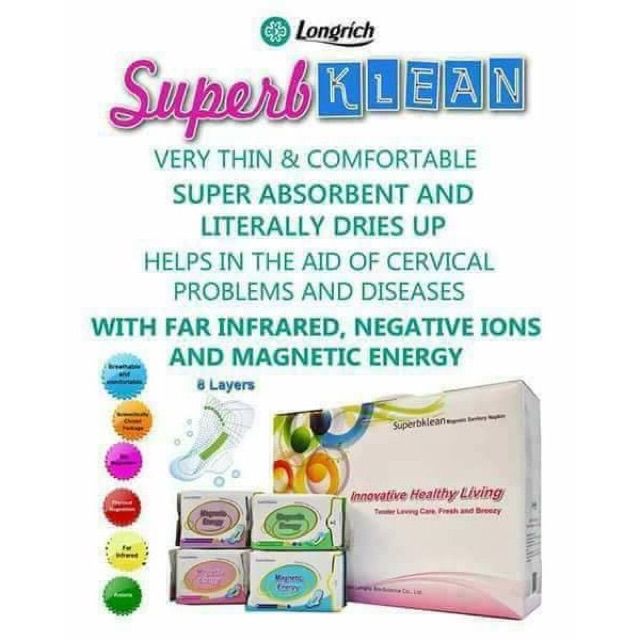 Superbklean Energy Anion Napkin and Pantyliner Shopee
