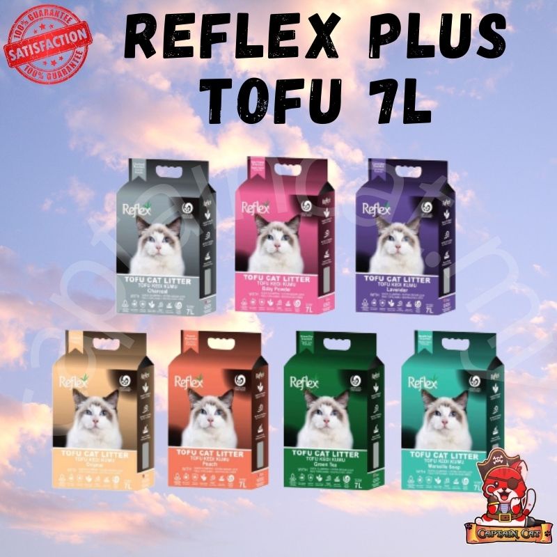 Reflex Plus Tofu Clumping Flushable Cat Litter 7L Pasir Tofu/Tauhu Boleh Flush Jimat Tofu Cat