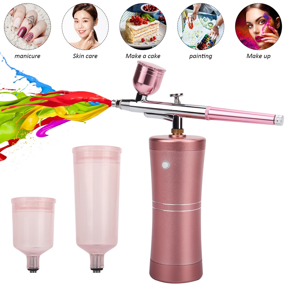 Portable Airbrush Makeup Compressor Face Water Oxygen Sprayer Injector