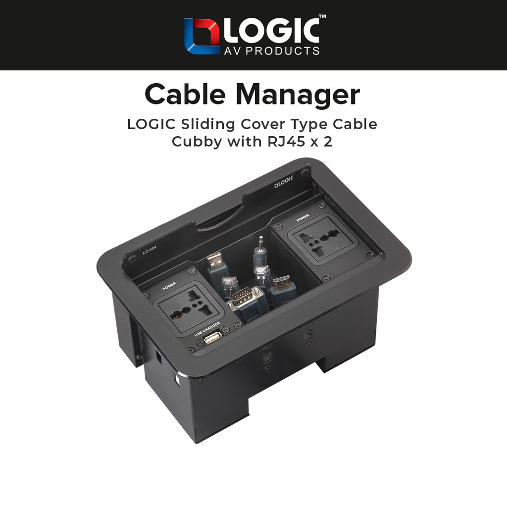 Logic AV LC404 Logic Sliding Cover Type Cable Cubby with RJ45 x 2 Shopee Philippines