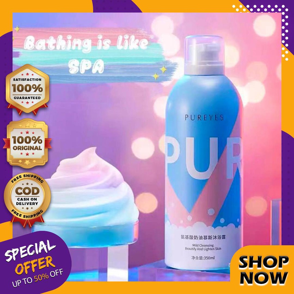Original AUTHENTIC Pureyes Whitening Shower Gel Original Mousse Shower