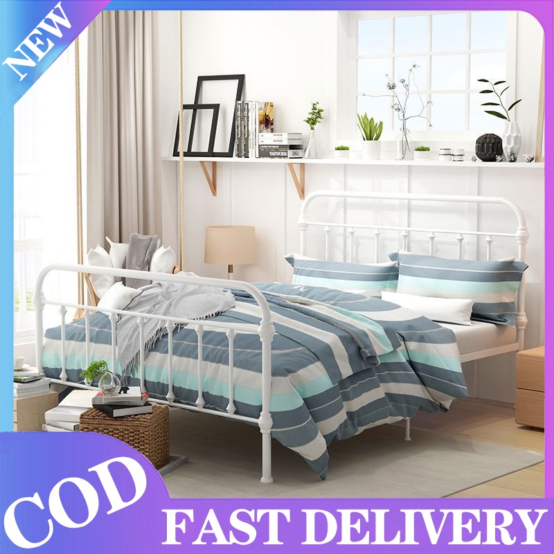 COD Stainless Steel bed High loadbearing iron frame bed Heavy Duty