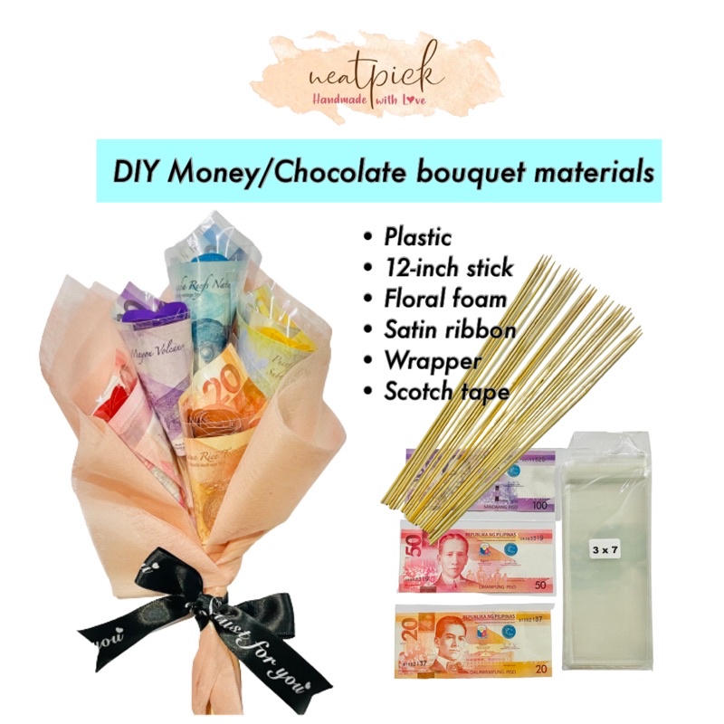 Neatpick DIY Money Chocolate Edible bouquet materials | Shopee 