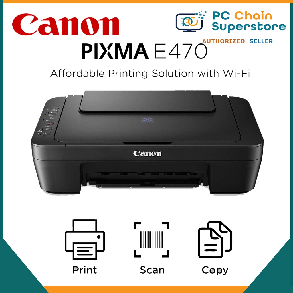 Canon PIXMA E470 Multifunction Cartridge Printer ( WIFI , Print , Scan