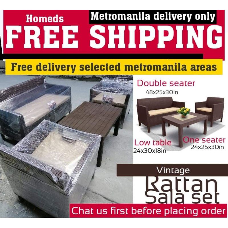 Vintage SALA set Jolly rattan with free cushion free on the day