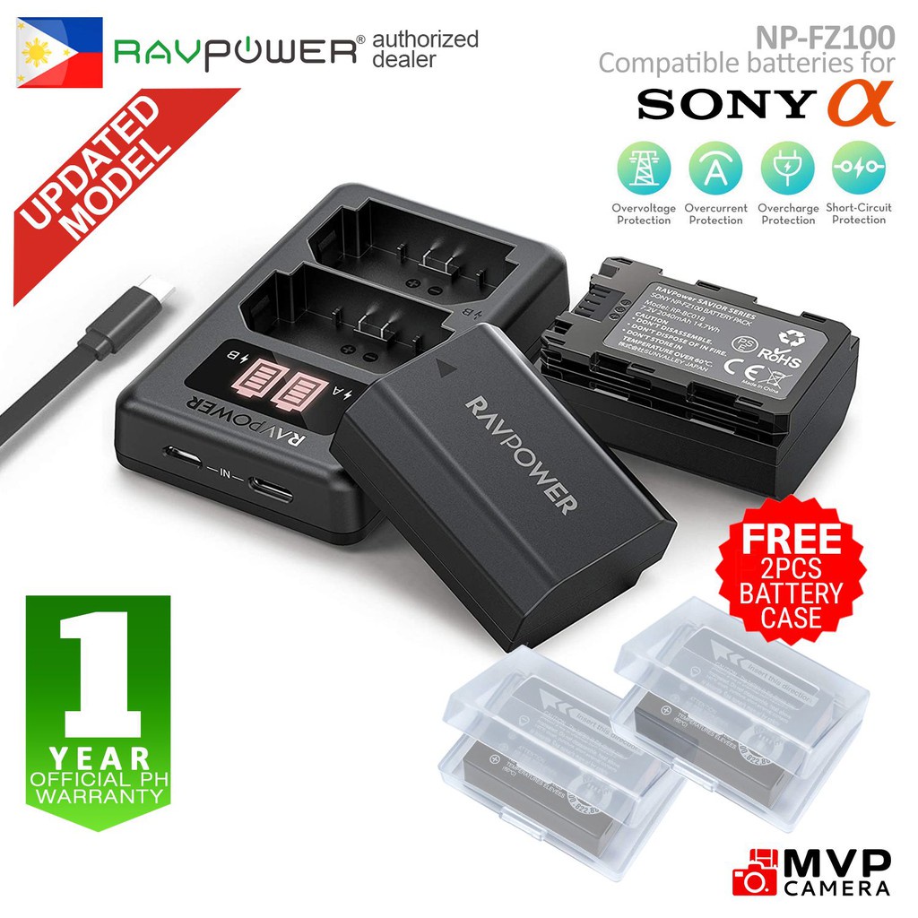 ♙RAVPOWER NPFZ100 Battery & [NEW] USB Dual Charger for Sony FZ100