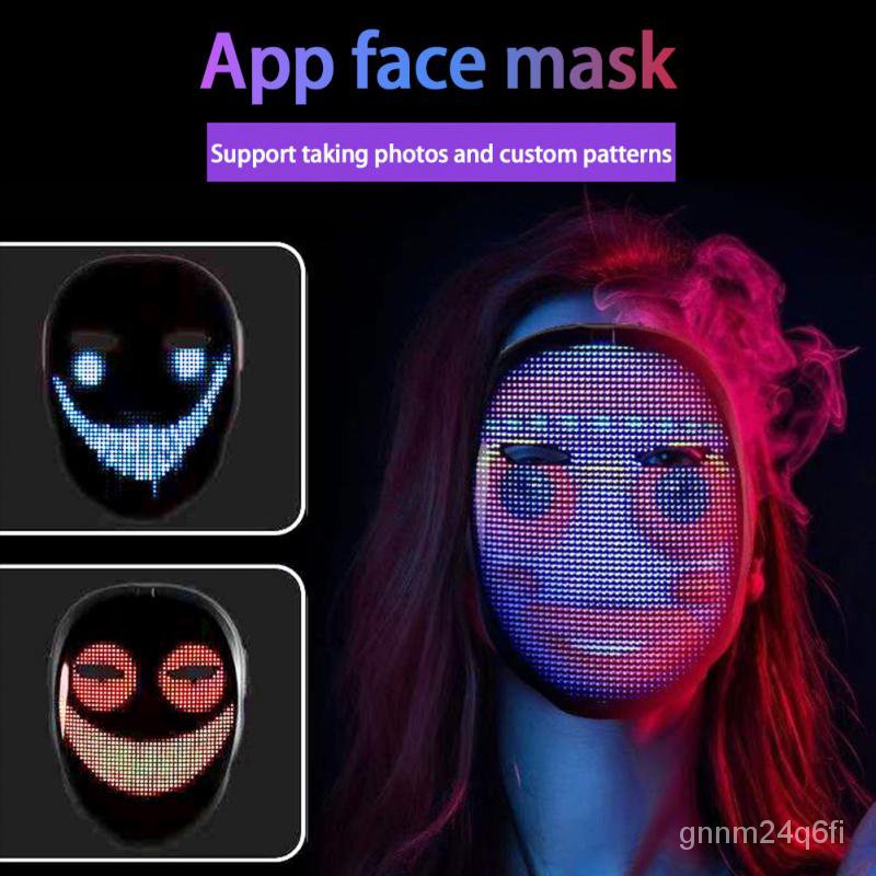 Halloween Led Mask Cosplay Luminous Masquerade Mask DIY Change Face