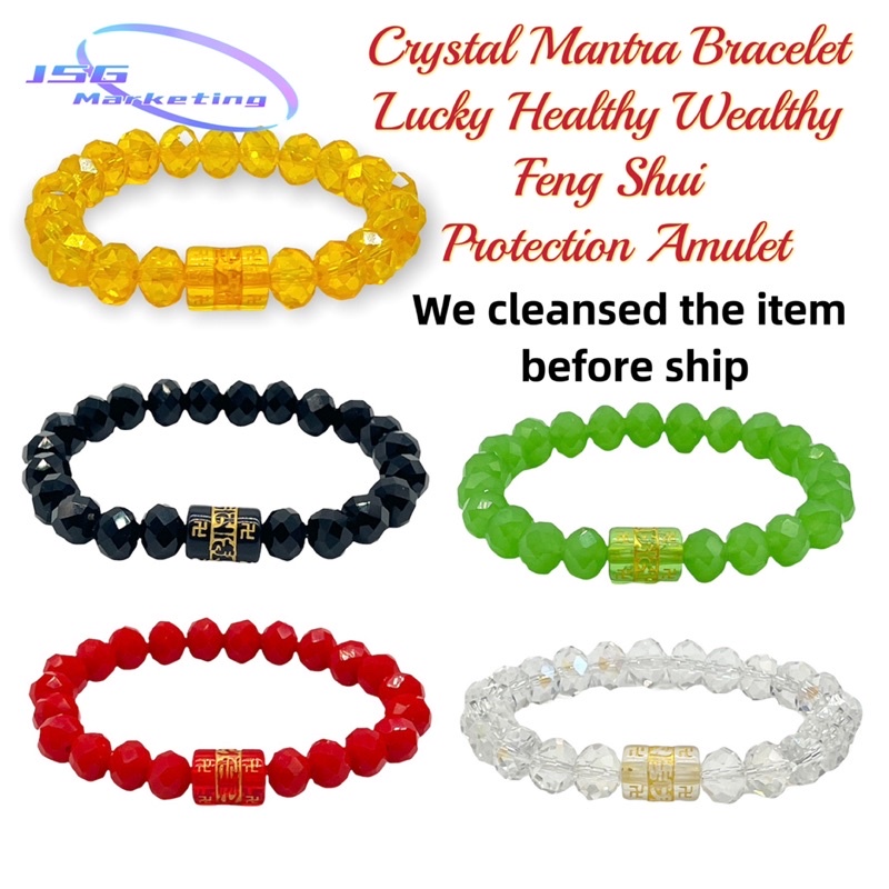 JSG Crystal Mantra Bracelet Good for Healthy Wealthy Feng Shui