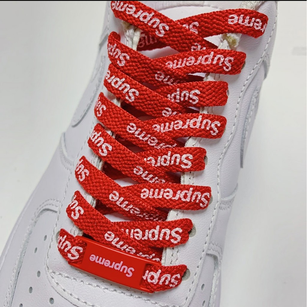 （A Pair）Supreme Joint Shoelaces, AF1 Air Force One Red and Black Lace
