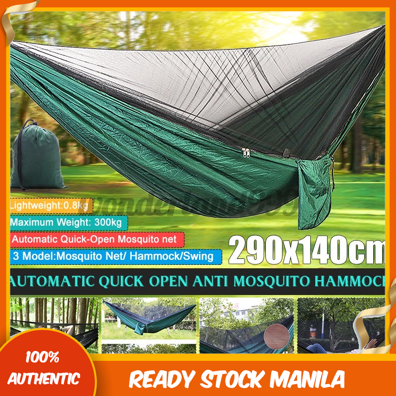 Camping Hammock with Mosquito Net Rain Fly Tarp,Double Nylon Parachute