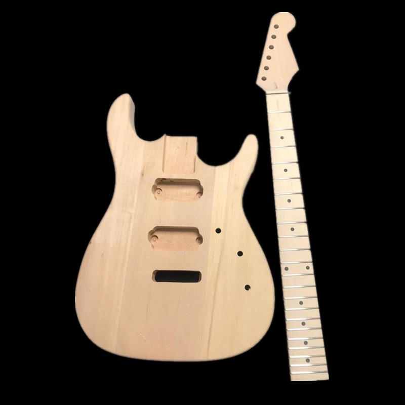 &Unfinished DIY electric guitar including guitar neck and guitar body