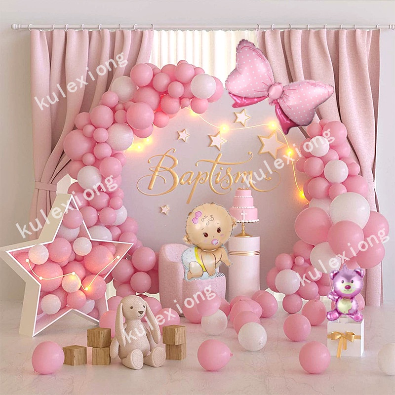 1set Christening Balloons Girls and Boys Party Decoration Baby Shower