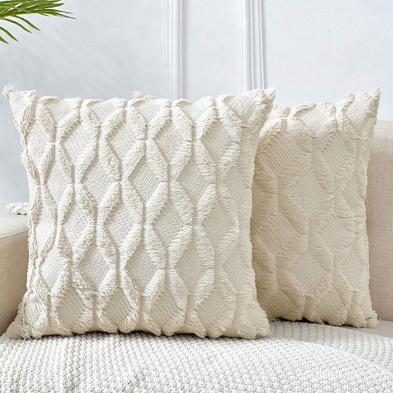 Throw Pillow Covers Beige Decorative Boho Pillow Case Cushion Cover