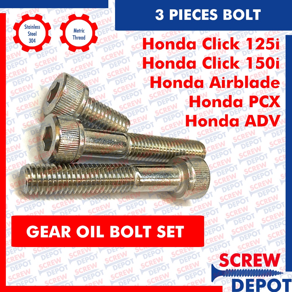 Gear Oil Bolt Set Honda Click 125i 150i PCX ADV Airblade ( Motorcycle